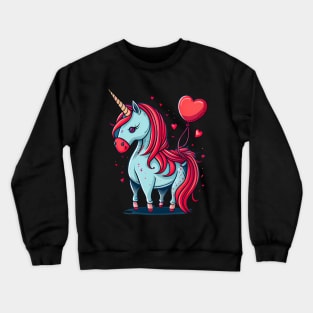 Valentines Unicorn Love Crewneck Sweatshirt